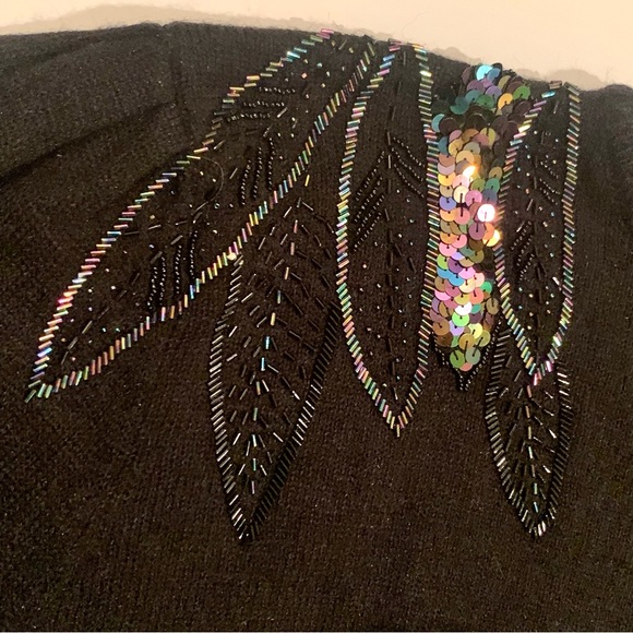 v i n t a g e :: Gorgeous Beaded Embellished Sequin Knit Sweater - Picture 4 of 10